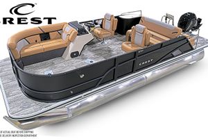 Crest Conquest 230 SLSC 2026 Crest Conquest 230 SLSC pontoon boat with luxurious seating and modern design.