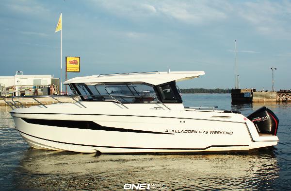 Askeladden P79 2020 Askeladden P79 boat docked at a marina on a sunny day.