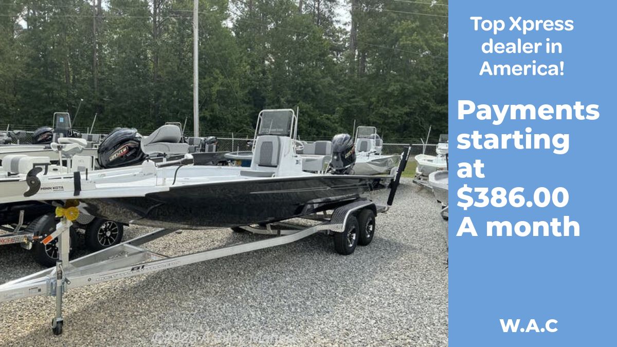 Xpress H22B Bay 2026 Xpress H22B Bay boat on trailer, dealership offer, payments from $386/month.