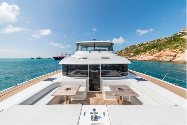 Granocean W-60 Luxury Granocean W-60 yacht on clear blue sea, 2026 model, with scenic coastal backdrop.