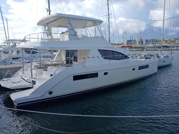 Leopard 51 Powercat 2019 Leopard 51 Powercat yacht docked at a marina.