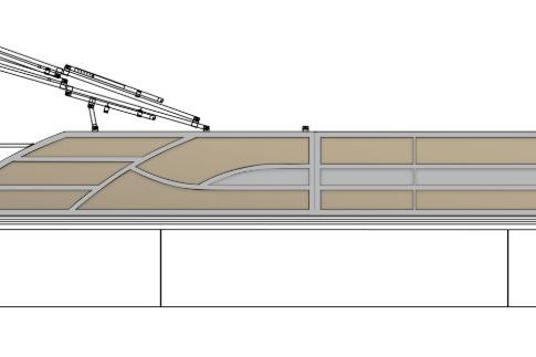 Bentley Pontoons Legacy 223 Swingback Tri-toon 2026 Bentley Pontoons Legacy 223 Swingback Tri-toon side view illustration.