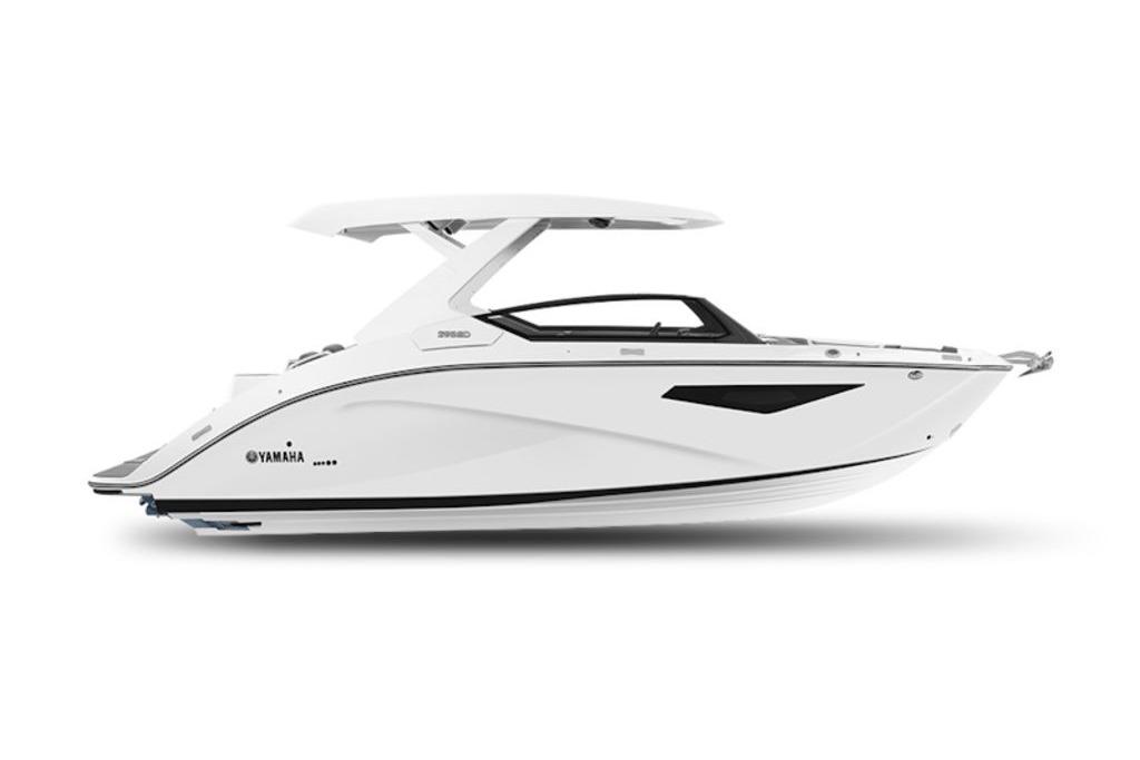 Yamaha Boats 295SD 2026 Yamaha Boats 295SD, sleek white design, side view.