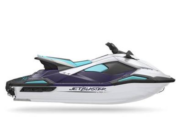 Yamaha WaveRunner JetBlaster LTD 2025 Yamaha WaveRunner JetBlaster LTD, sleek design, white and blue color scheme.