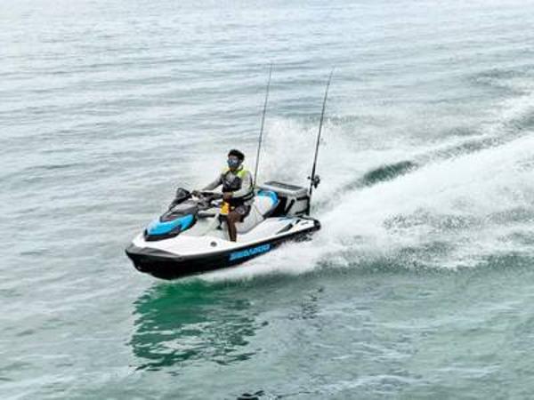 Sea-Doo FishPro™ Scout 130 2024 Sea-Doo FishPro™ Scout 130 jet ski in action on the water.