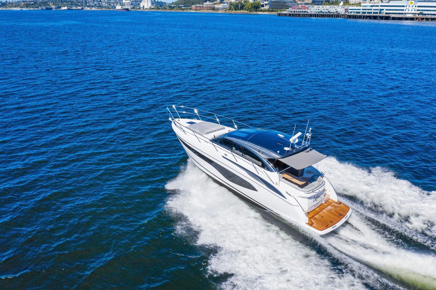 Princess V50 Luxury 2020 Princess V50 yacht cruising on open blue water.