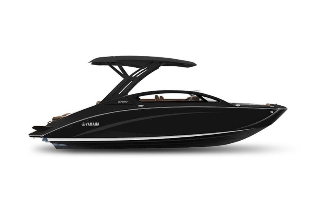 Yamaha Boats 275SD 2026 Yamaha Boats 275SD, sleek black design, side view.