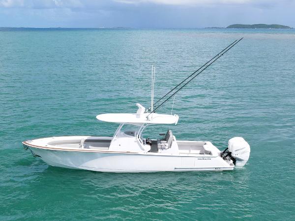 Valhalla Boatworks V-33 2020 Valhalla Boatworks 33 model on calm ocean waters.
