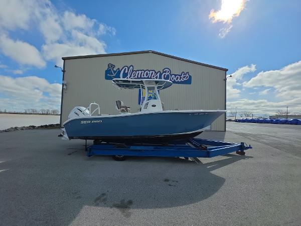Sea Pro 239 Center Console 2022 Sea Pro 239 Center Console boat on trailer at Clemons Boats dealership.