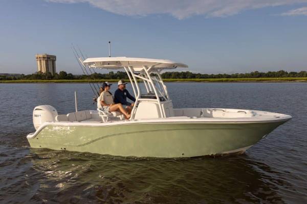 Sea Fox 228 Commander Manufacturer Provided Image: 2025 Sea Fox 228 Commander boat cruising on a calm river.