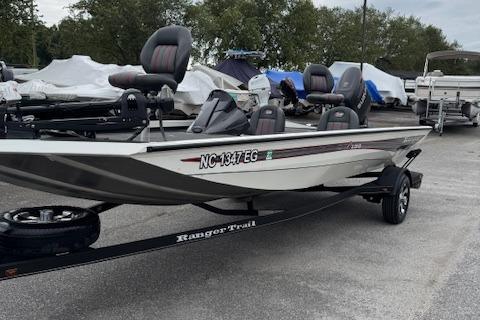 Ranger RT188 2017 Boomeranger RT 188 boat on trailer, parked outdoors with other boats.