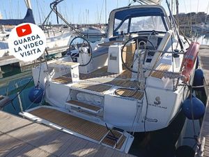 Beneteau Oceanis 38.1 Beneteau Oceanis 38.1 sailboat, 2020 model, docked at marina with wooden deck.