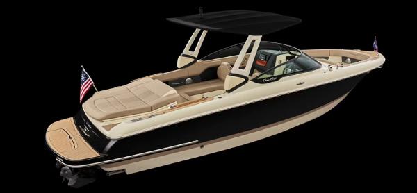 Chris-Craft Sportster 2025 Chris-Craft Sportster boat with sleek design and luxurious seating.