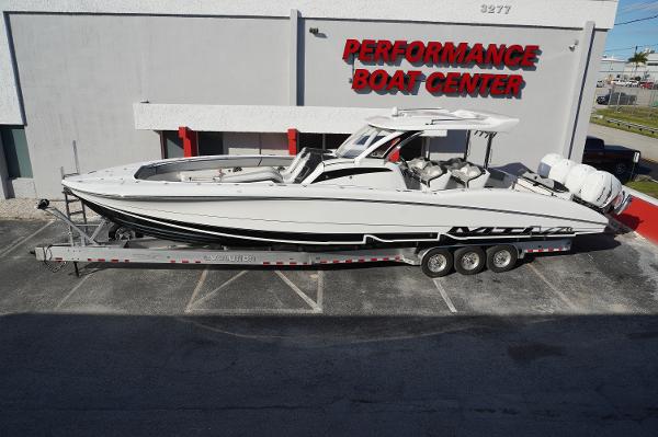 MTI 42 xsf 2015 MTI 42 XSF boat on trailer at Performance Boat Center.