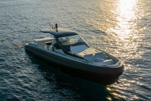 SACS Rebel 47 SACS Rebel 47 yacht, 2025 model, cruising on sunlit waters.