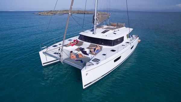 Fountaine Pajot SABA 50 2016 Fountaine Pajot SABA 50 catamaran sailing in clear blue waters.