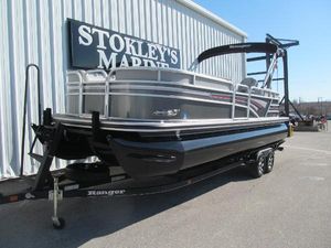Ranger Reata 243C 2019 Ranger Reata 243C pontoon boat on trailer at Stokley's Marine.