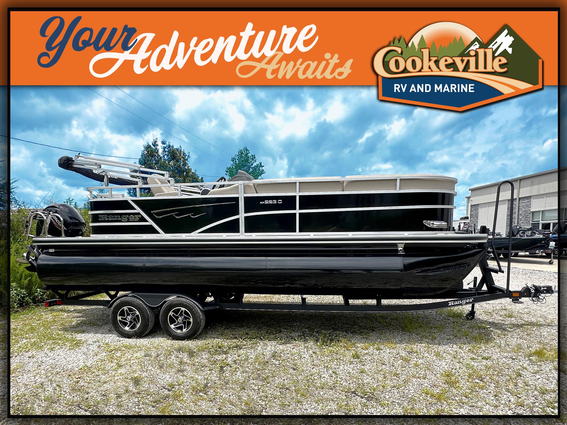Ranger Reata 223C 2024 Ranger Reata 223C pontoon boat at Cookeville RV and Marine dealership.