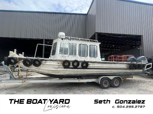 Custom Flat 28 Cabin Boat Custom Flat 28 Cabin Boat 2010 on trailer at The Boat Yard, Louisiana.