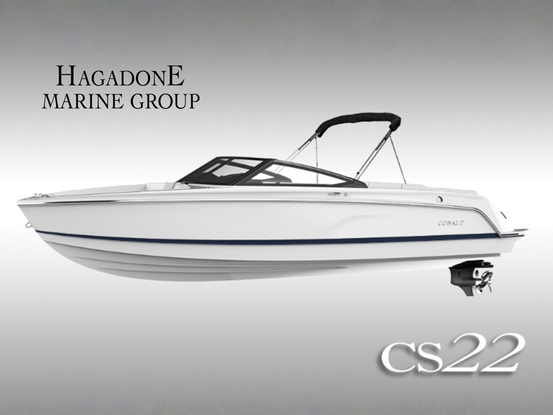Cobalt CS22 2025 Cobalt CS22 boat by Hagadone Marine Group, sleek design, side view.