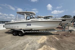 Nimbus Tender 8 2025 Nimbus Tender 8 boat on trailer, for sale under clear skies.