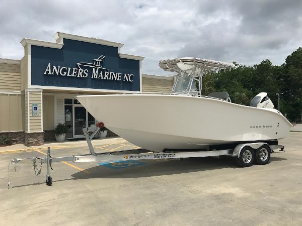 Cape Horn 22OS 2024 Cape Horn 22OS boat on trailer at Anglers Marine NC dealership.