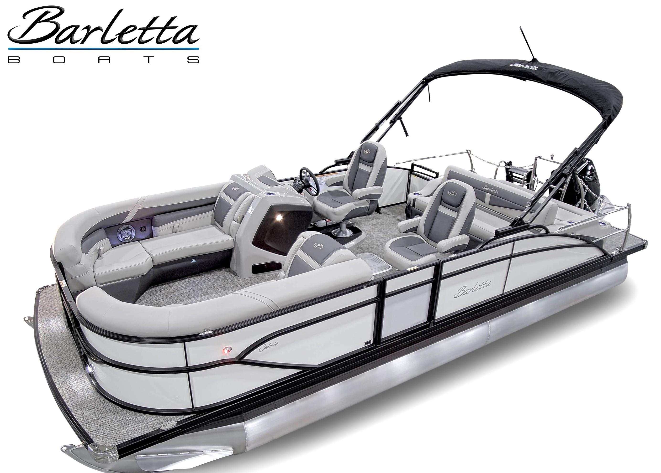 Barletta Cabrio 22UC 2025 Barletta Cabrio 22UC pontoon boat with sleek design and luxurious seating.