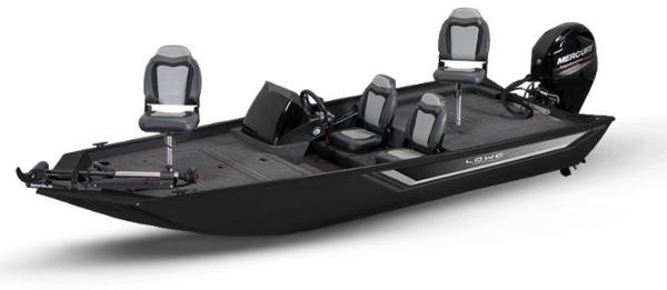 Lowe Skorpion 17 2025 Lowe Skorpion 17 fishing boat with seating and Mercury outboard motor.