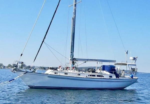 Mason 44 Sailboat on water, Mason 44 model, 1991, clear sky, calm sea.