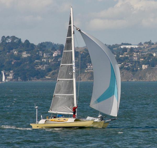 Greene Marine 35 Acapella 1982 Greene Marine 35 Acapella sailboat on open water with scenic coastal backdrop.