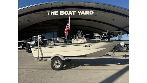 Boston Whaler 150 Montauk 2007 Boston Whaler 150 Montauk boat on trailer at The Boat Yard.