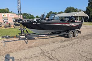 Tracker Targa V-19 Combo Tournament Edition 2023 Tracker Targa V-19 Combo Tournament Edition boat on trailer, parked outdoors.