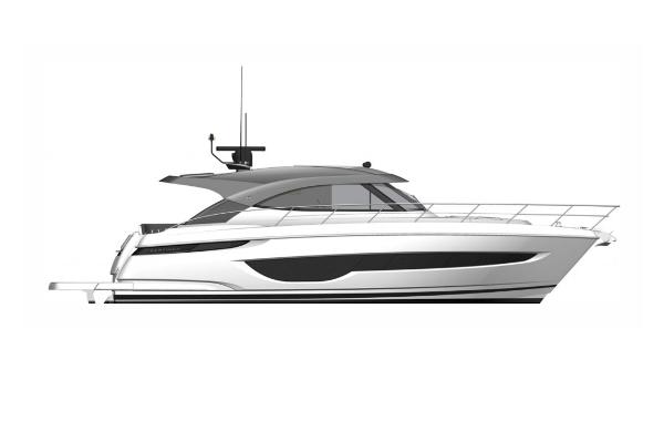 Riviera 4600 Sport Yacht 2026 Riviera 4600 Sport Yacht, sleek white exterior, modern design, side view.