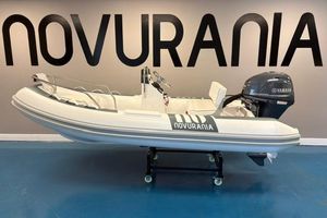 Novurania DL 360 Novurania DL 360 boat, 2025 model, displayed indoors with Yamaha engine.