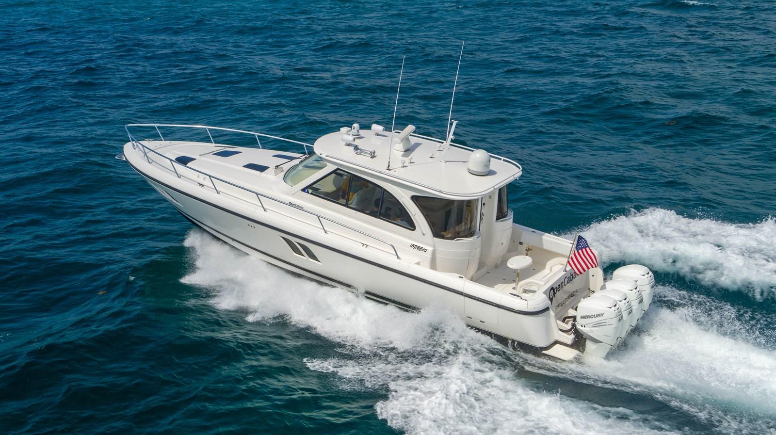 Intrepid 475 Sport Yacht 2012 Intrepid 475 Sport Yacht cruising on open ocean waters.