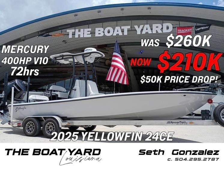 Yellowfin 24 CE Bay 2025 Yellowfin 24 CE Bay boat for sale, $50K discount, now $210K at The Boat Yard.