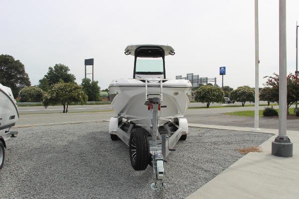 Scarab 255 Open ID 2023 Scarab 255 Open ID boat on trailer in outdoor setting.