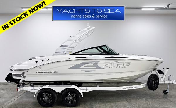 Chaparral 21 Surf 2025 Chaparral 21 Surf boat in showroom, available at Yachts to Sea.
