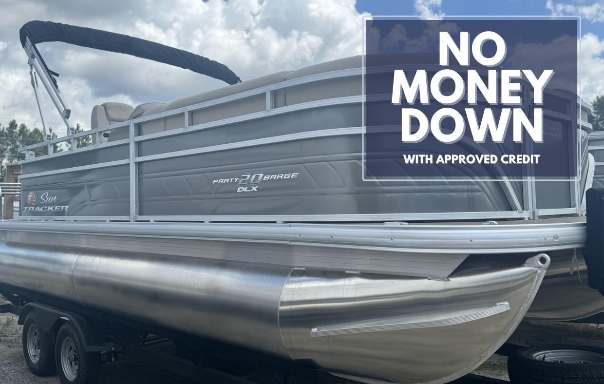 Sun Tracker Party Barge 20 DLX 2024 Sun Tracker Party Barge 20 DLX pontoon boat with "No Money Down" financing offer.