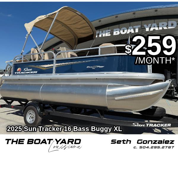 Sun Tracker Bass Buggy 16 XL 2025 Sun Tracker Bass Buggy 16 XL pontoon boat, $259/month offer at The Boat Yard.