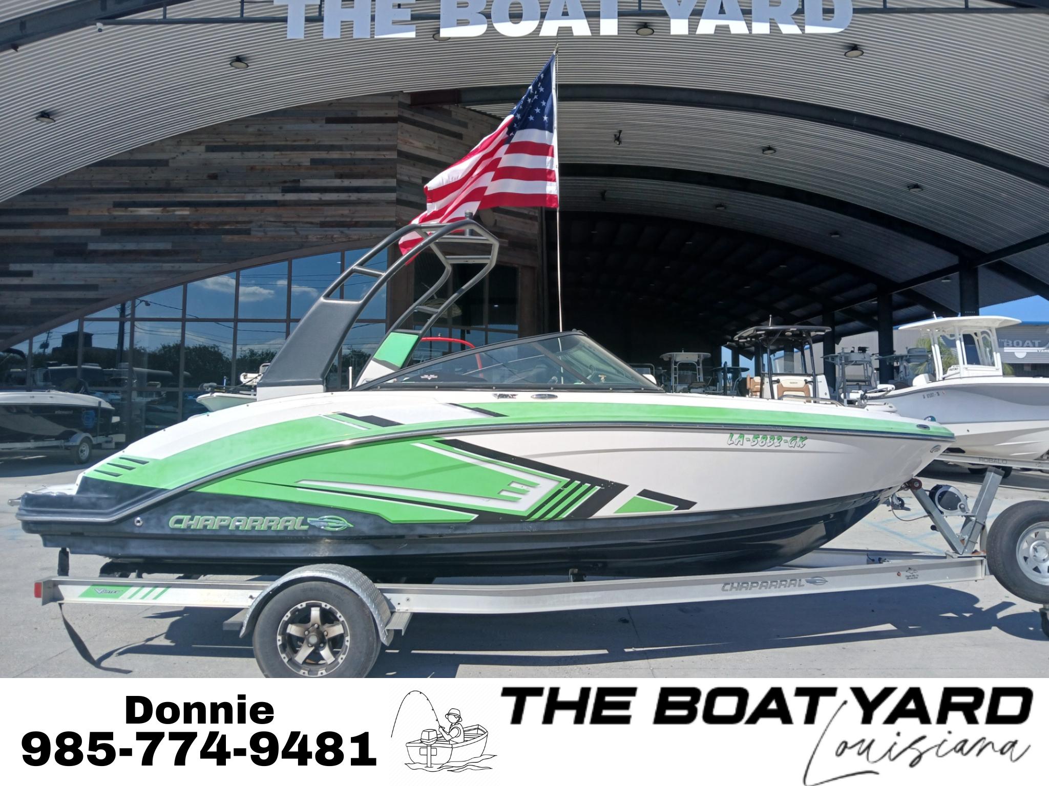 Chaparral 203 Vortex 2016 Chaparral 203 Vortex boat in green and white at The Boat Yard, Louisiana.