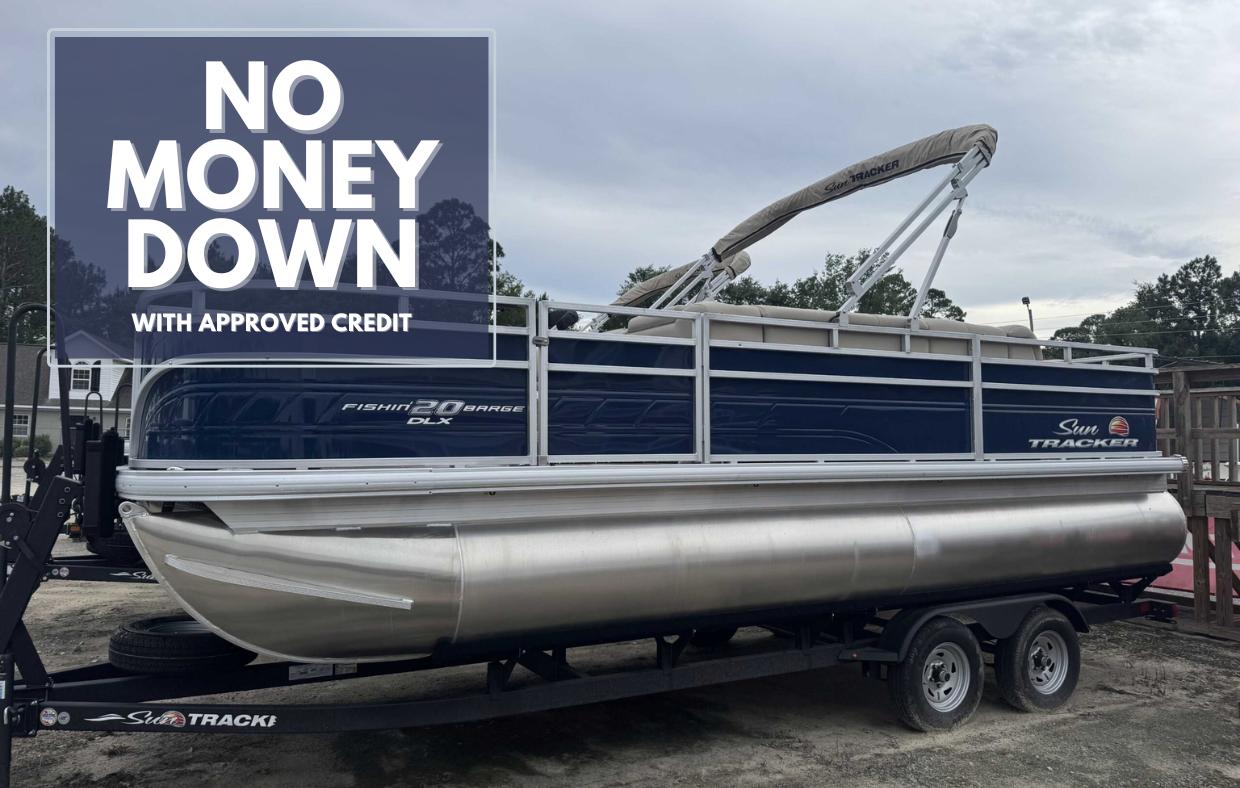 Sun Tracker Fishin' Barge 20 DLX 2024 Sun Tracker Fishin' Barge 20 DLX pontoon boat with financing offer.