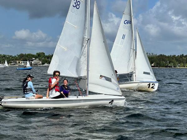 One Design ZIM Club 420 Sailboats racing on water, featuring 2025 One Design ZIM Club 420 models.
