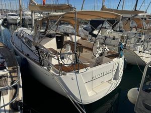 Dufour 375 Grand Large 2011 Dufour 375 Grand Large sailboat docked in marina, rear view.