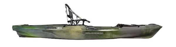 Wilderness Systems Recon 120 2023 Wilderness Systems Recon 120 kayak, side view, green and black.
