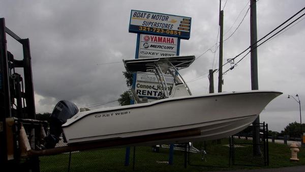Key West 239 FS 2025 Key West 239 FS boat at dealership with Yamaha motor.