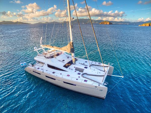 Privilege 745 Luxury Privilege 745 catamaran sailing in clear blue waters, 2010 model.