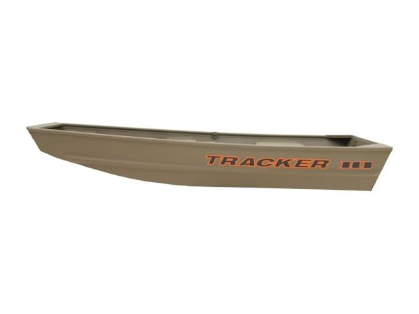 Tracker Grizzly® 1036 Utility 2025 Tracker Grizzly® 1036 Utility boat, side view, olive green color.