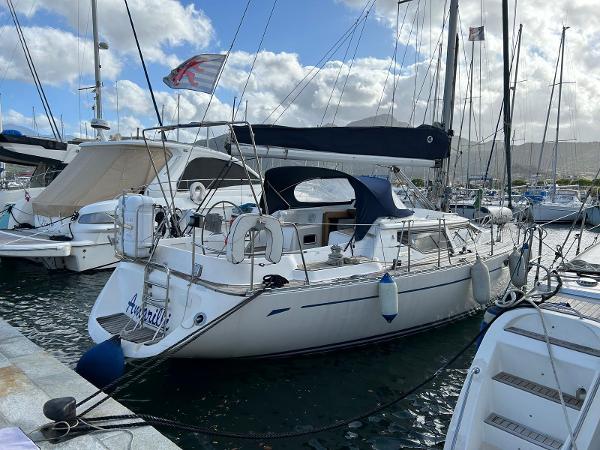 1999 Oyster 42 Aft Cockpit Deck Saloon
