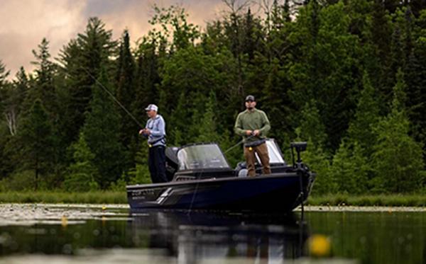 Crestliner 1850 Fish Hawk WT JS Two people fishing on a 2025 Crestliner 1850 Fish Hawk WT JS boat.